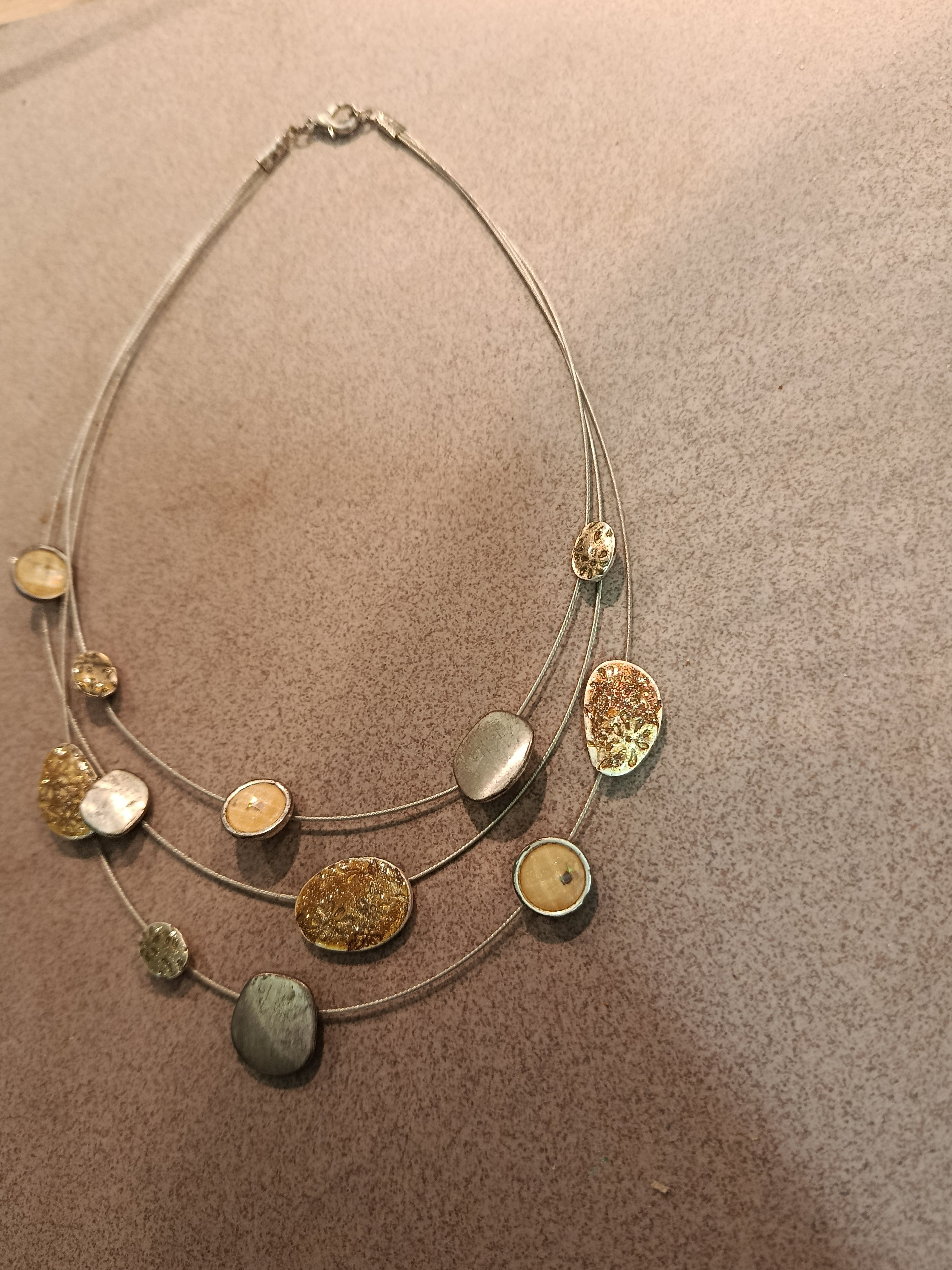 Galaxy gold silver Halskette